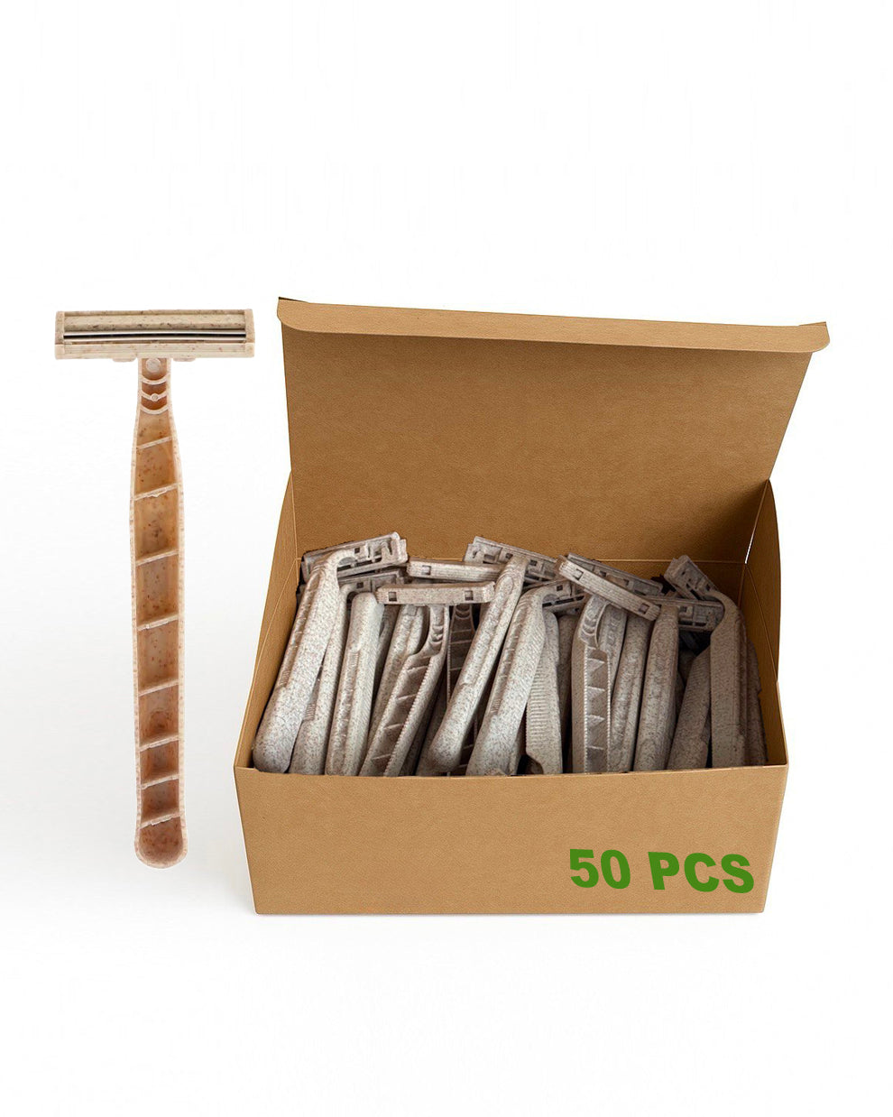 Box of 100 COZ Eco Tattoo Razors made from biodegradable wheat straw.