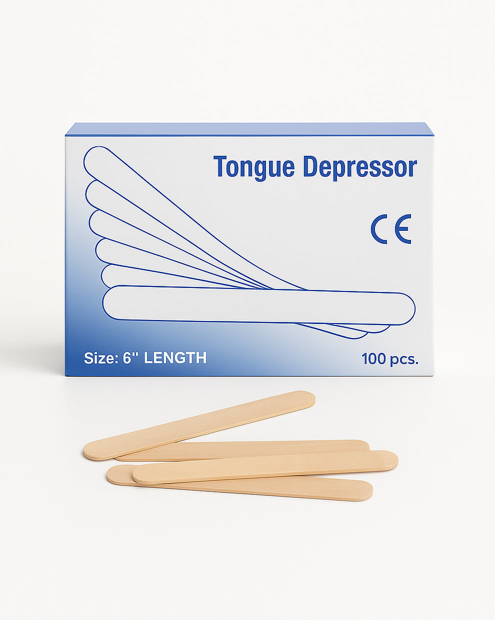 COZ Senior Tongue Depressors box of 100 wooden sticks for tattoo prep.