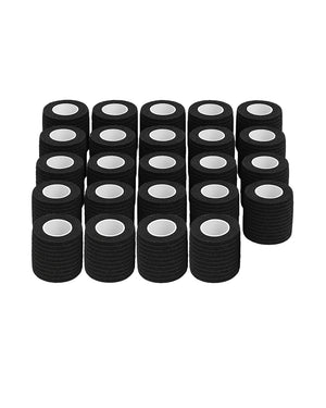 Box of 24 black COZ 2" self-adhesive tattoo grip tape wraps – non-slip cohesive bandages for machine handles.