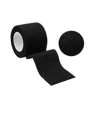 Black COZ Tattoo Grip Tape – self-adhesive elastic bandage wrap designed for tattoo machine grips, provides firm hold and comfort during tattooing.