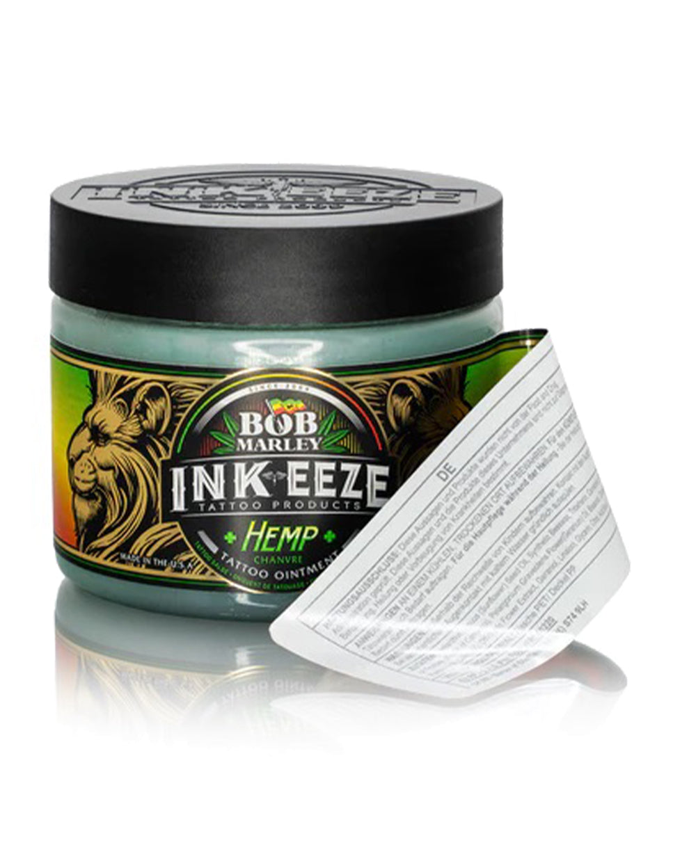 INKEEZE x Bob Marley tattoo ointment 150g jar with packaging insert hemp aftercare balm coz tattoo supplies