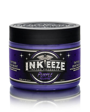 INKEEZE Purple Tattoo Ointment 150g by COZ Tattoo Supplies Canada, natural botanical tattoo aftercare balm for healing fresh ink