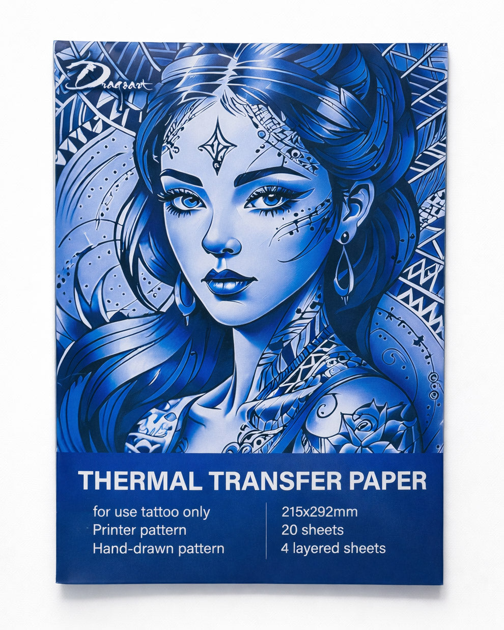 Dragoart tattoo transfer paper A4 20 sheets stencil paper 8.5 x 11.5 inches 21.5 x 29.2 cm blue packaging coz tattoo supplies