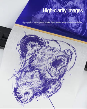 High clarity animal sketch printed on tattoo transfer paper.