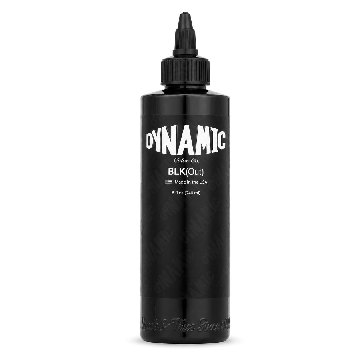 Dynamic BLKout Blackout Tattoo Ink 8oz 240ml heavy blackout tattoo ink for extreme saturation solid black fill and blackout work COZ Tattoo Supplies