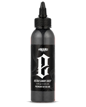 Dynamic Smoke E Ultra Dark Grey Tattoo Ink 4oz 120ml professional dark grey ink for bold shading smooth blends and depth COZ Tattoo Supplies