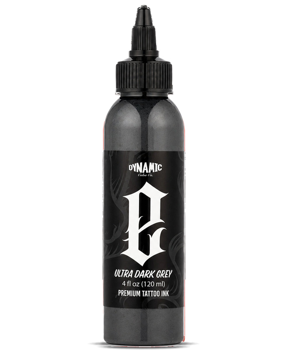 Dynamic Smoke E Ultra Dark Grey Tattoo Ink 4oz 120ml professional dark grey ink for bold shading smooth blends and depth COZ Tattoo Supplies