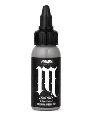 Dynamic Smoke M Light Grey Tattoo Ink 1oz 30ml professional light grey tattoo ink for soft shading smooth gradients and black and grey work COZ Tattoo Supplies