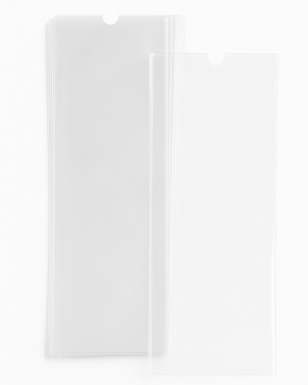 EZ PLUS Size clear disposable tattoo pen sleeves laid flat – suitable for large and wireless tattoo machines.