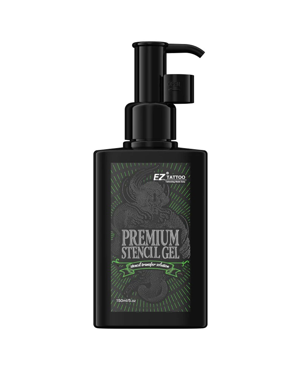 EZ Premium Stencil Gel 150ml bottle – Professional tattoo stencil transfer solution with long-lasting effect.
