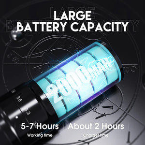 Dragonhawk Fold2 Pro wireless tattoo machine with 2000mAh battery, offering 5–7 hours working time and 2-hour fast charging.