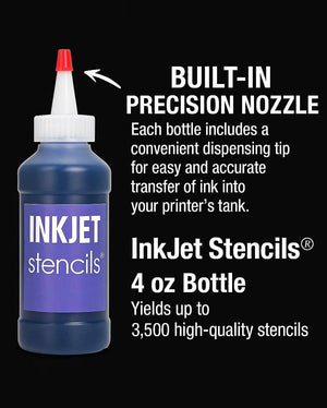 InkJet Stencils 4 oz bottle with built-in precision nozzle, yields up to 3,500 tattoo stencils.