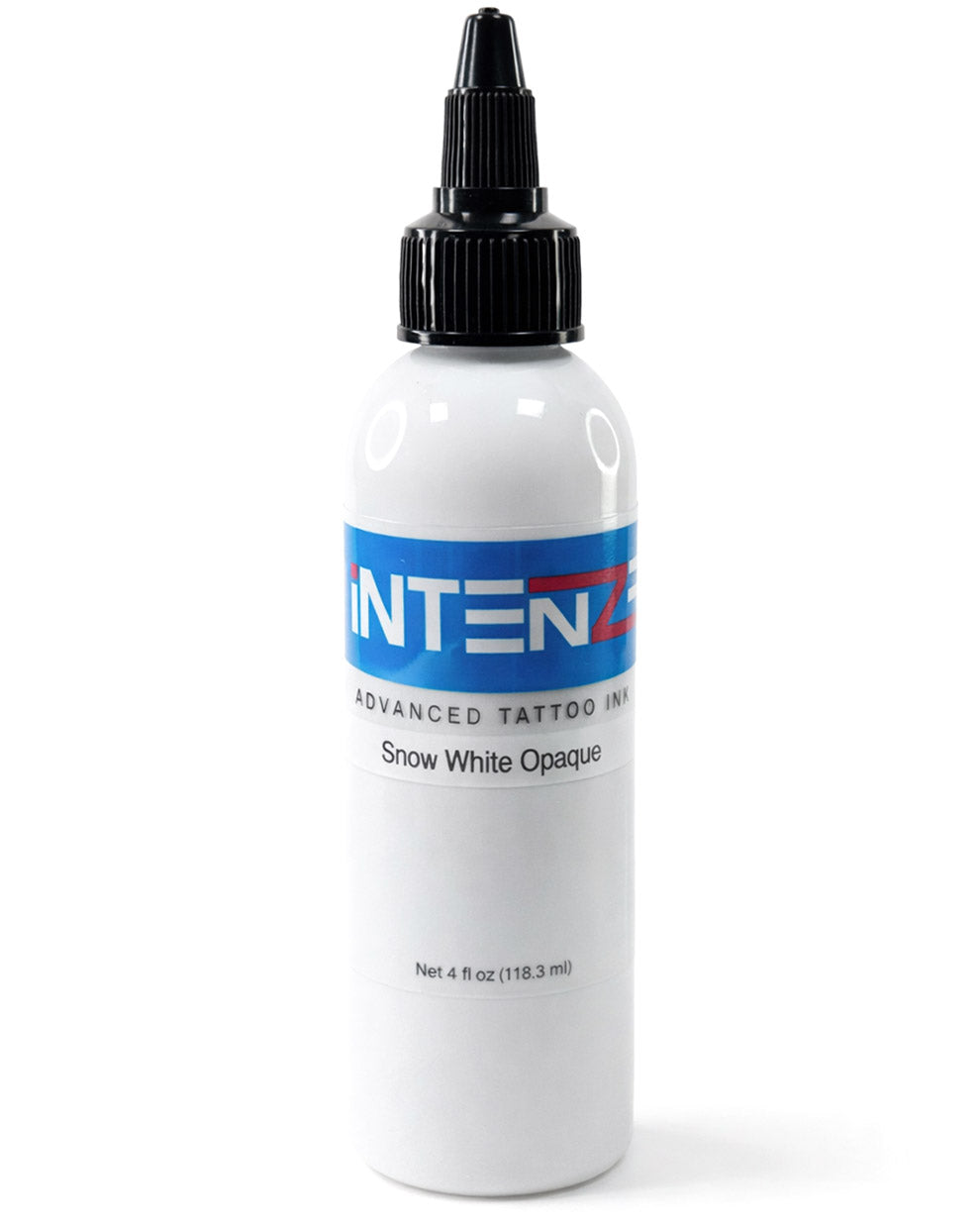 INTENZE Snow White Opaque tattoo ink 4oz bottle isolated on white background