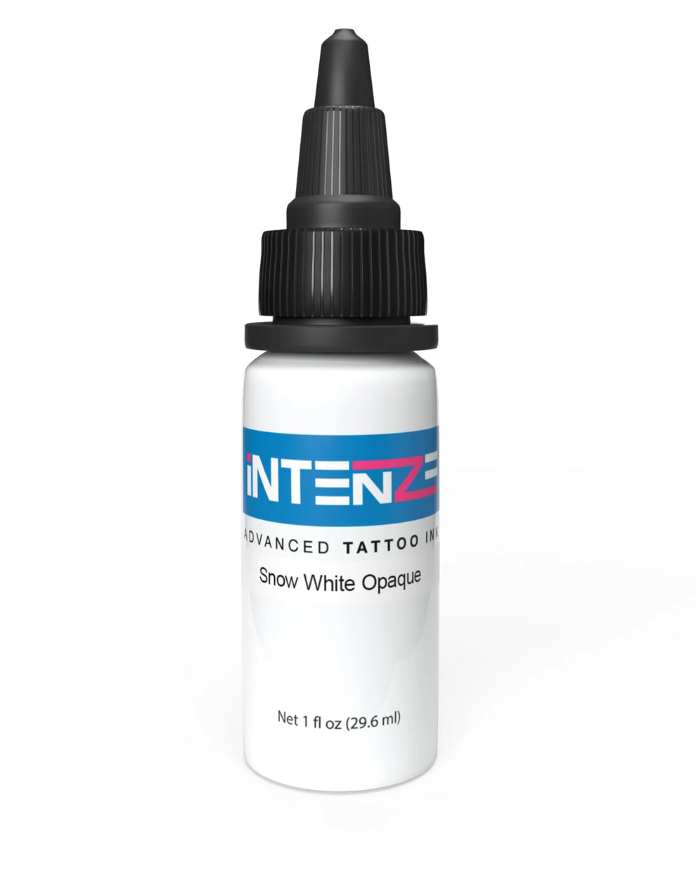 Intenze Snow White Opaque Tattoo Ink bottle – professional-grade white tattoo ink for vibrant contrast and color mixing.