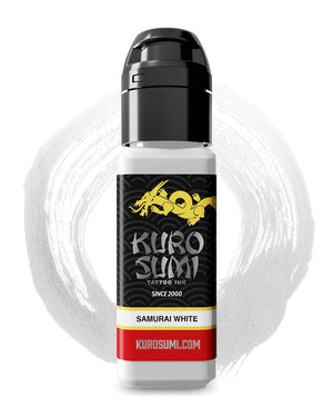 Kuro Sumi Samurai White tattoo ink bottle 22ml 0.75oz white ink for highlights and fine detail coz tattoo supplies