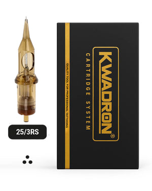 Kwadron Round Shader Tattoo Cartridge 25/3 L-Taper with packaging on white background