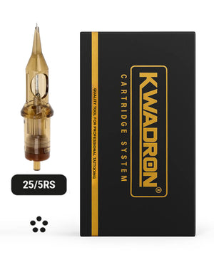 Kwadron Round Shader Tattoo Cartridge 25/5 L-Taper with packaging on white background