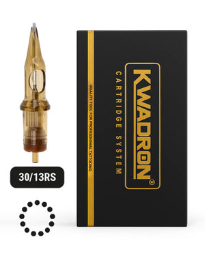 Kwadron Round Shader Tattoo Cartridge 30/13 L-Taper with packaging on white background