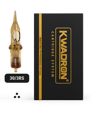 Kwadron Round Shader Tattoo Cartridge 30/3 L-Taper with packaging on white background