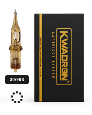 Kwadron Round Shader Tattoo Cartridge 30/9 L-Taper with packaging on white background