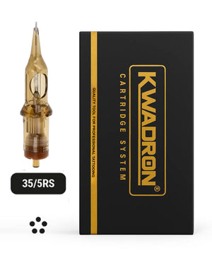 Kwadron Round Shader Tattoo Cartridge 35/5 L-Taper with packaging on white background