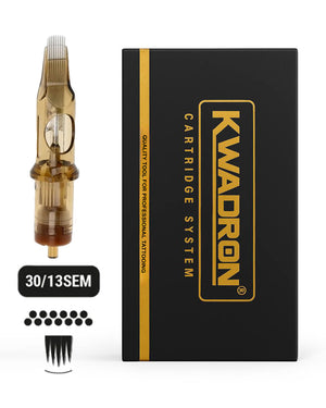Kwadron Soft Edge Magnum L-Taper 30/13 tattoo cartridge with professional Kwadron packaging