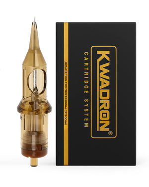Kwadron Round Shader Tattoo Cartridge with branded packaging on white background