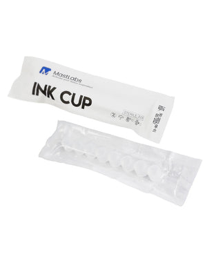 Sterile EO gas MastLabs Ink Cups in hygienic sealed packaging for tattoo artists.