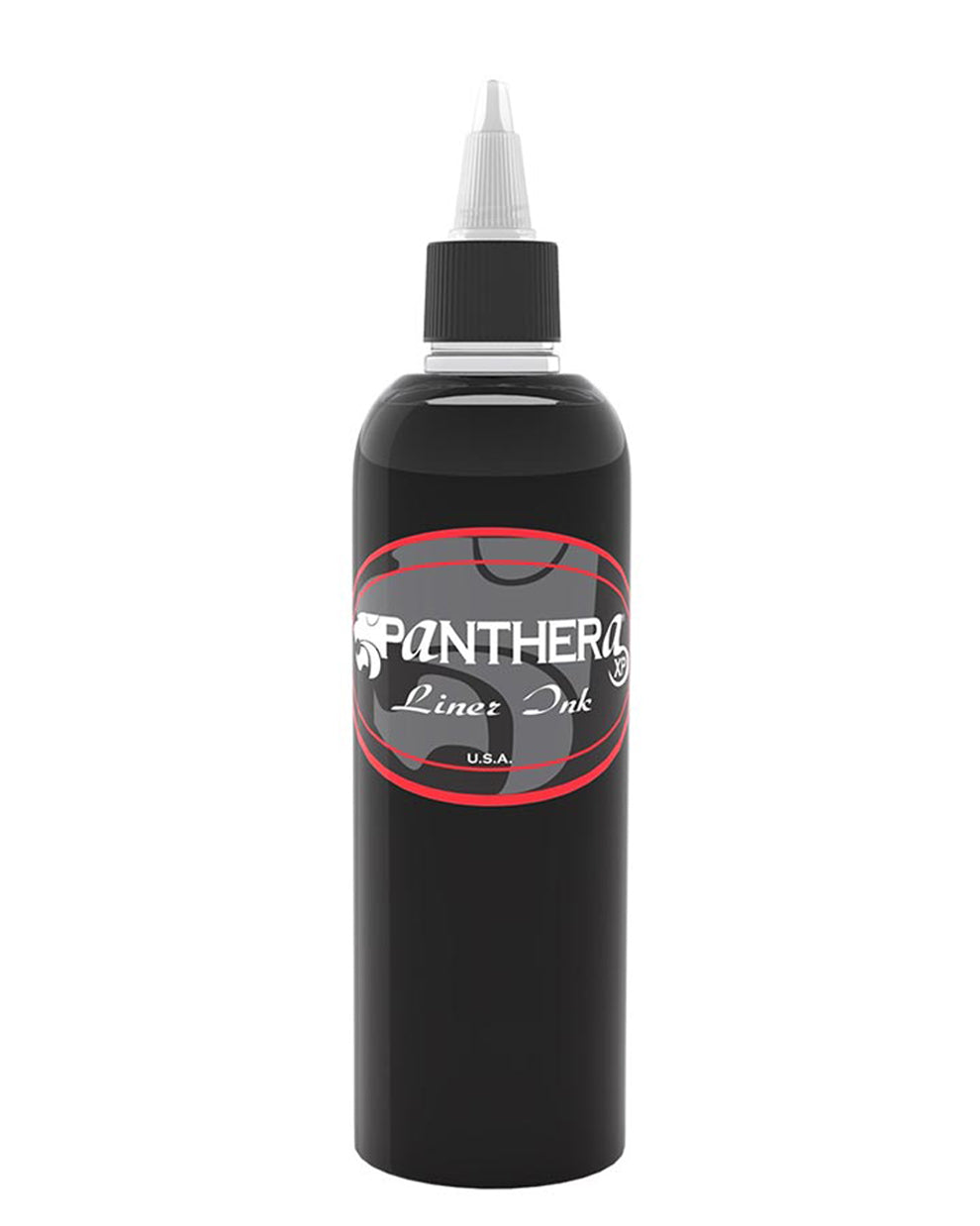 Panthera Liner Dark Tattoo Ink 5oz bottle – premium black liner ink for sharp, lasting outlines.
