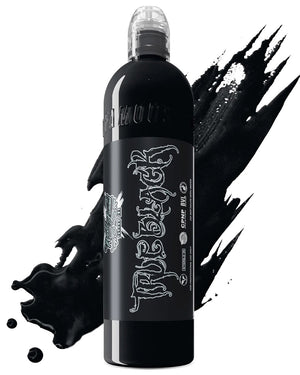 World Famous Black Tattoo Ink True Black 240ml 8oz large size professional black tattoo ink for high volume use bold saturation and solid black work COZ Tattoo Supplies