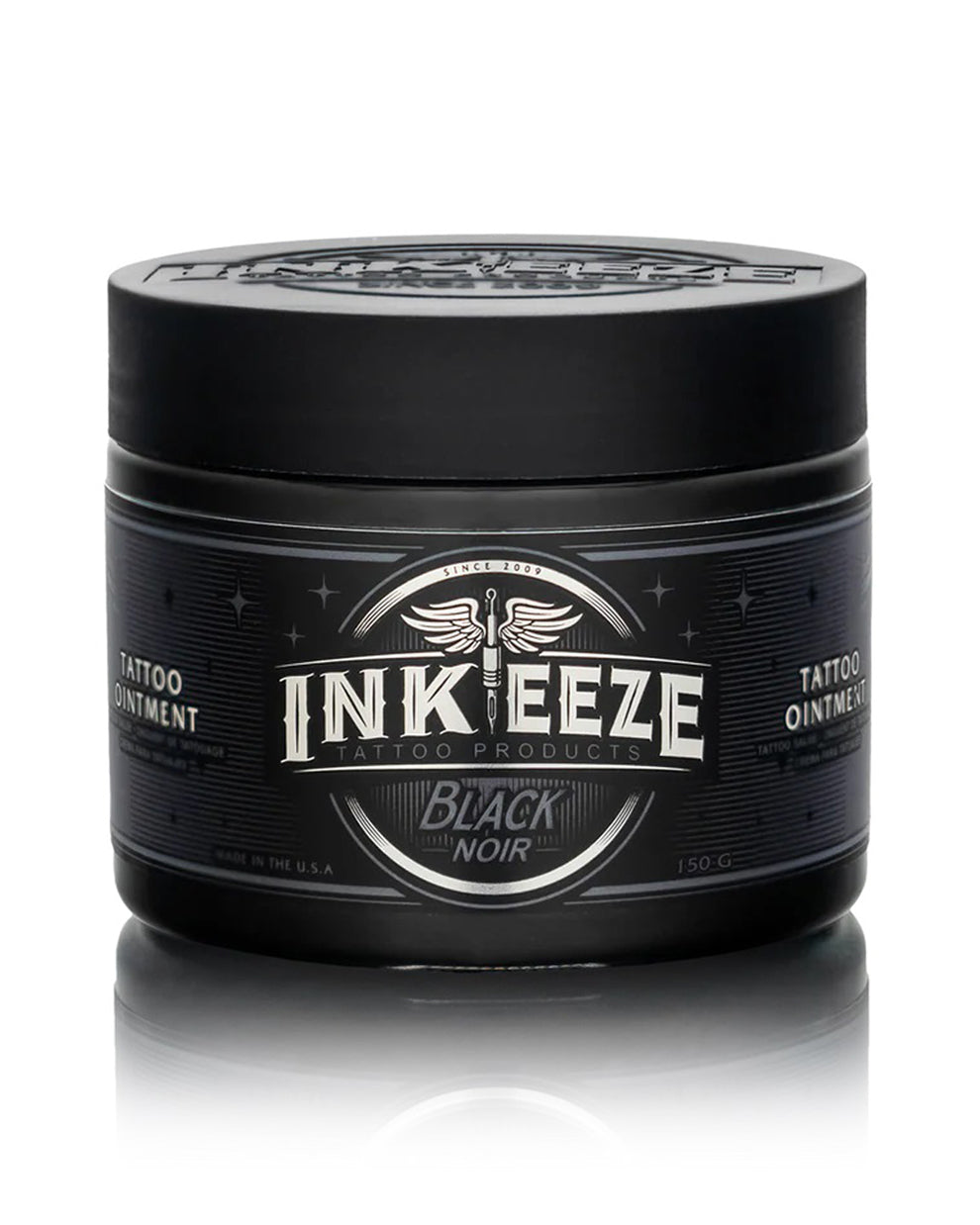 INKEEZE Black Tattoo Ointment 150g by COZ Tattoo Supplies Canada, pro non-petroleum tattoo aftercare balm for smooth healing