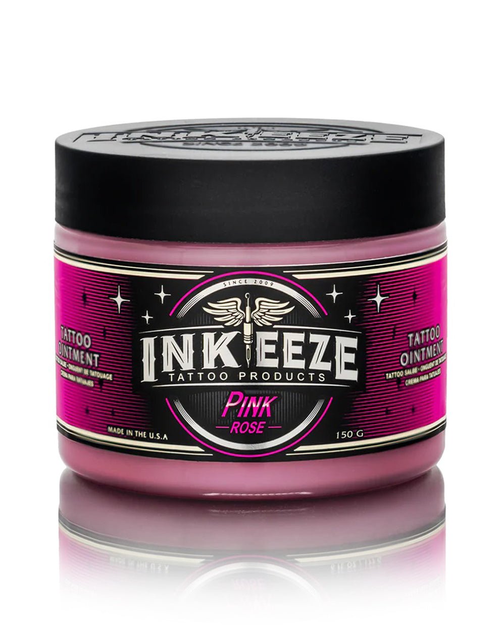 INKEEZE Pink Tattoo Ointment 150g by COZ Tattoo Supplies Canada, premium tattoo aftercare balm in pink rose formula