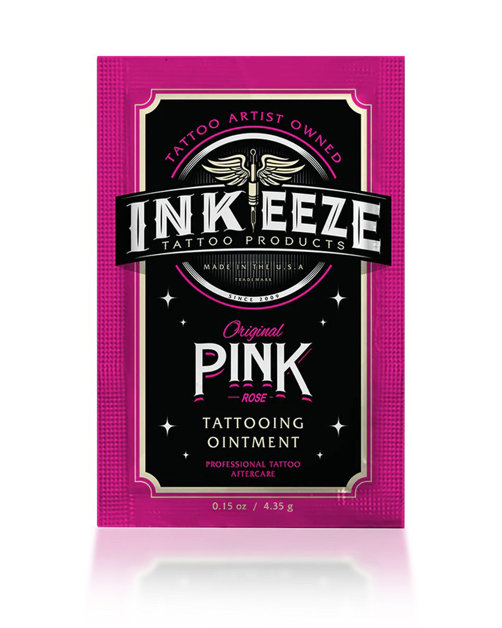 INKEEZE Pink Tattoo Ointment 5ml Sachet by COZ Tattoo Supplies Canada, pink rose tattoo aftercare sample for soothing fresh tattoos