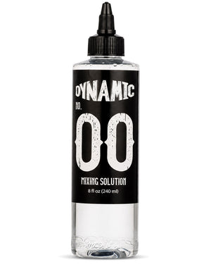 Bottle of Dynamic Mixing Solution 80z 240ml with black label on a white background