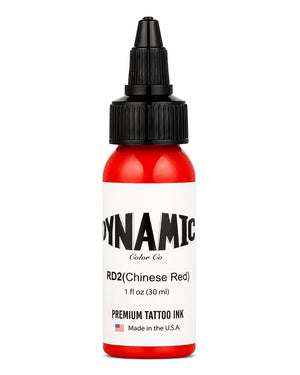 Dynamic Chinese Red Tattoo Ink 1oz 30ml vibrant red tattoo ink with warm tone for bold designs and traditional tattoo styles COZ Tattoo Supplies