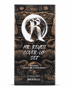 Dynamic Mr Reyes Cover Up Tattoo Ink box front packaging professional tattoo ink set branding COZ Tattoo Supplies