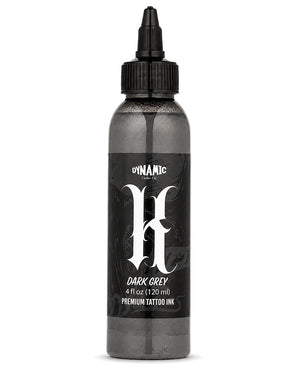 Dynamic Smoke K Dark Grey Tattoo Ink 4oz 120ml professional dark grey tattoo ink for bold shading depth and smooth grey transitions COZ Tattoo Supplies