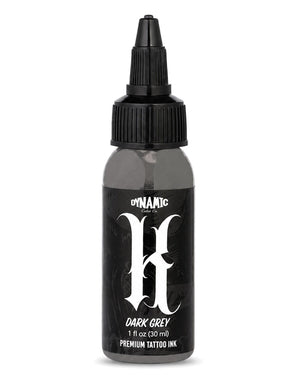 Dynamic Smoke K Dark Grey Tattoo Ink 1oz 30ml professional dark grey tattoo ink for deep shading strong contrast and black and grey tattoos COZ Tattoo Supplies