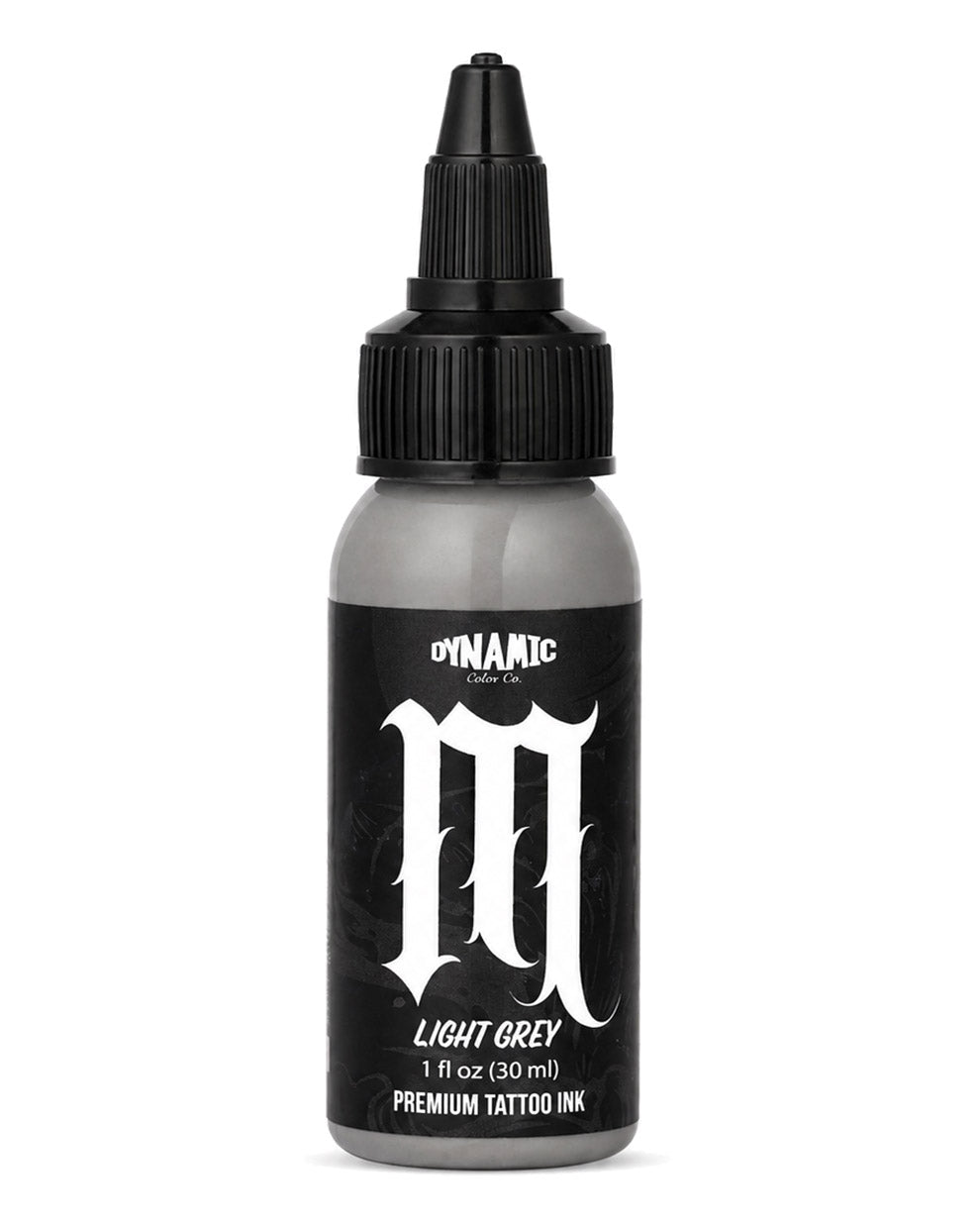Dynamic Smoke M Light Grey Tattoo Ink 1oz 30ml professional light grey tattoo ink for soft shading smooth gradients and black and grey work COZ Tattoo Supplies