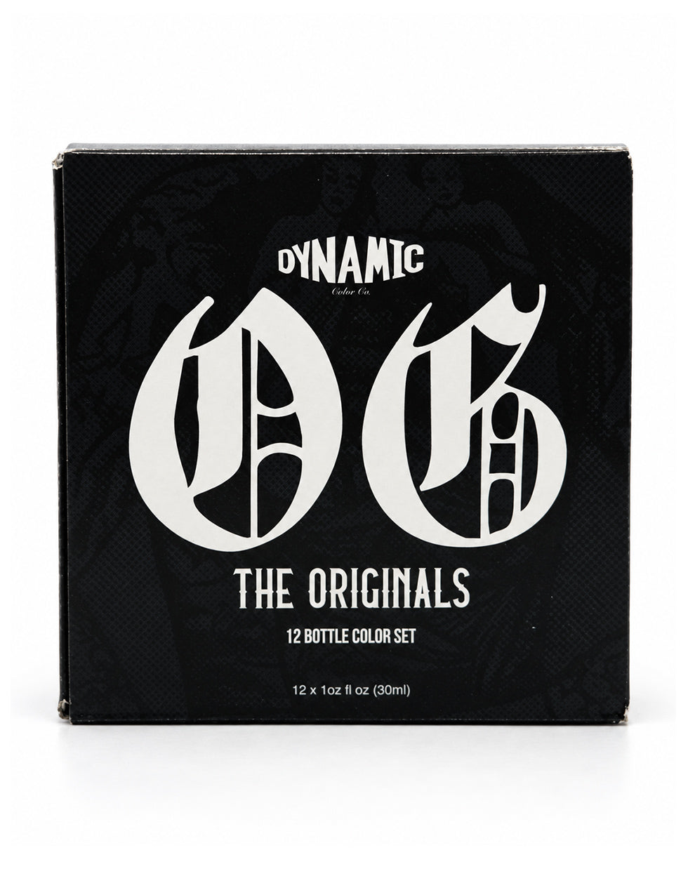 Dynamic The Originals Tattoo Ink Set 12 bottles 12x1oz 30ml retail box front view