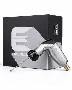 Equaliser rotary tattoo machine in silver finish, professional studio product photo on white background – Coz Tattoo Supplies
