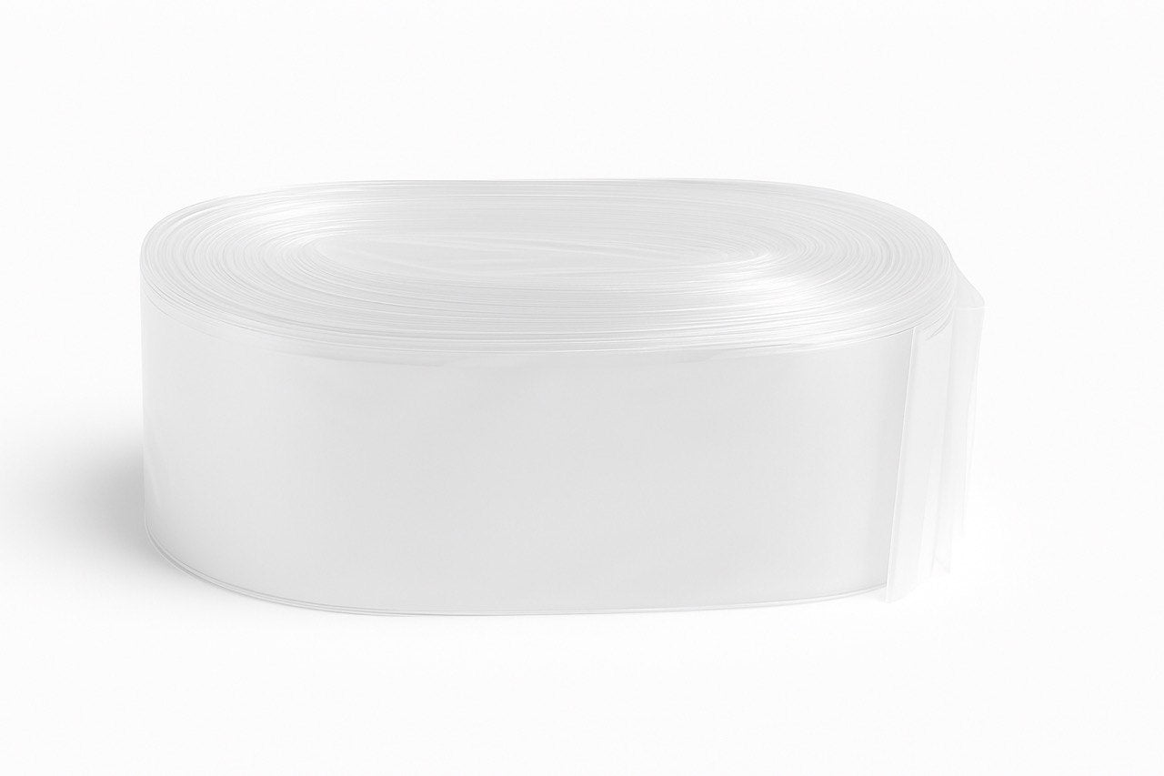 Rolled clear EZ disposable tattoo machine and clip cord sleeves.