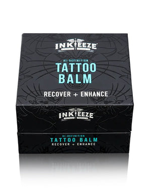 INKEEZE Hi-Definition Tattoo Balm 1.8oz retail box front view, premium tattoo care product from COZ Tattoo Supplies Canada