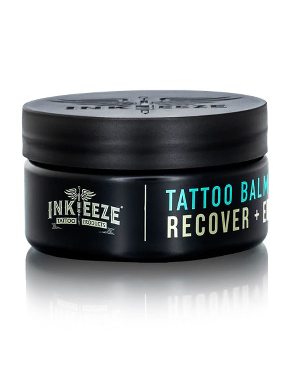 Side view of INKEEZE Hi-Definition Tattoo Balm 1.8oz jar, premium daily tattoo care available at COZ Tattoo Supplies Canada