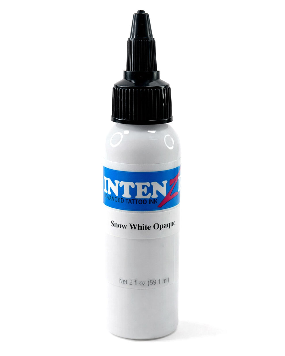 INTENZE Snow White Opaque tattoo ink 2oz bottle isolated on white background