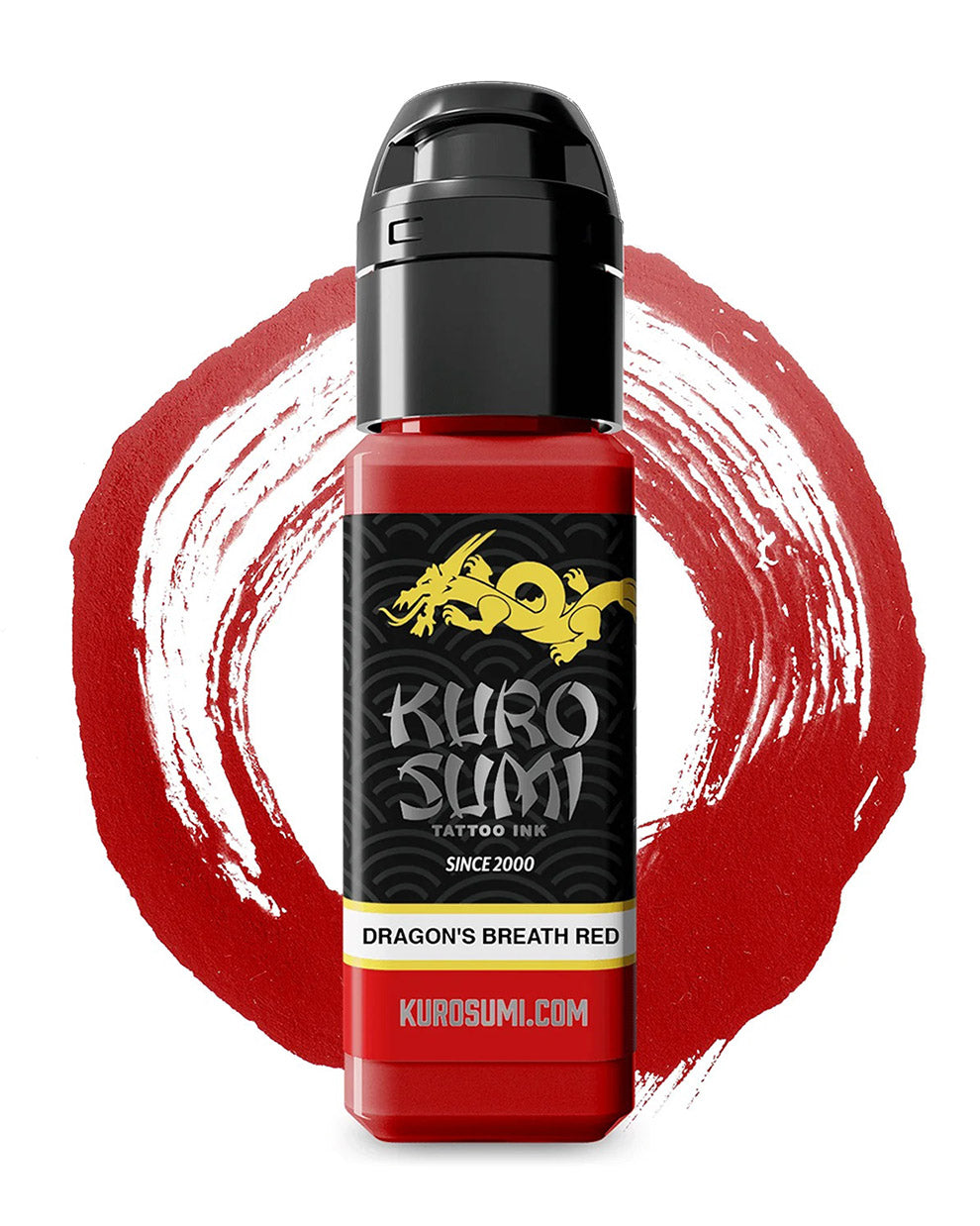 Kuro Sumi Dragon’s Breath Red tattoo ink bottle 22ml 0.75oz vivid red ink for bold color and tattoo work coz tattoo supplies