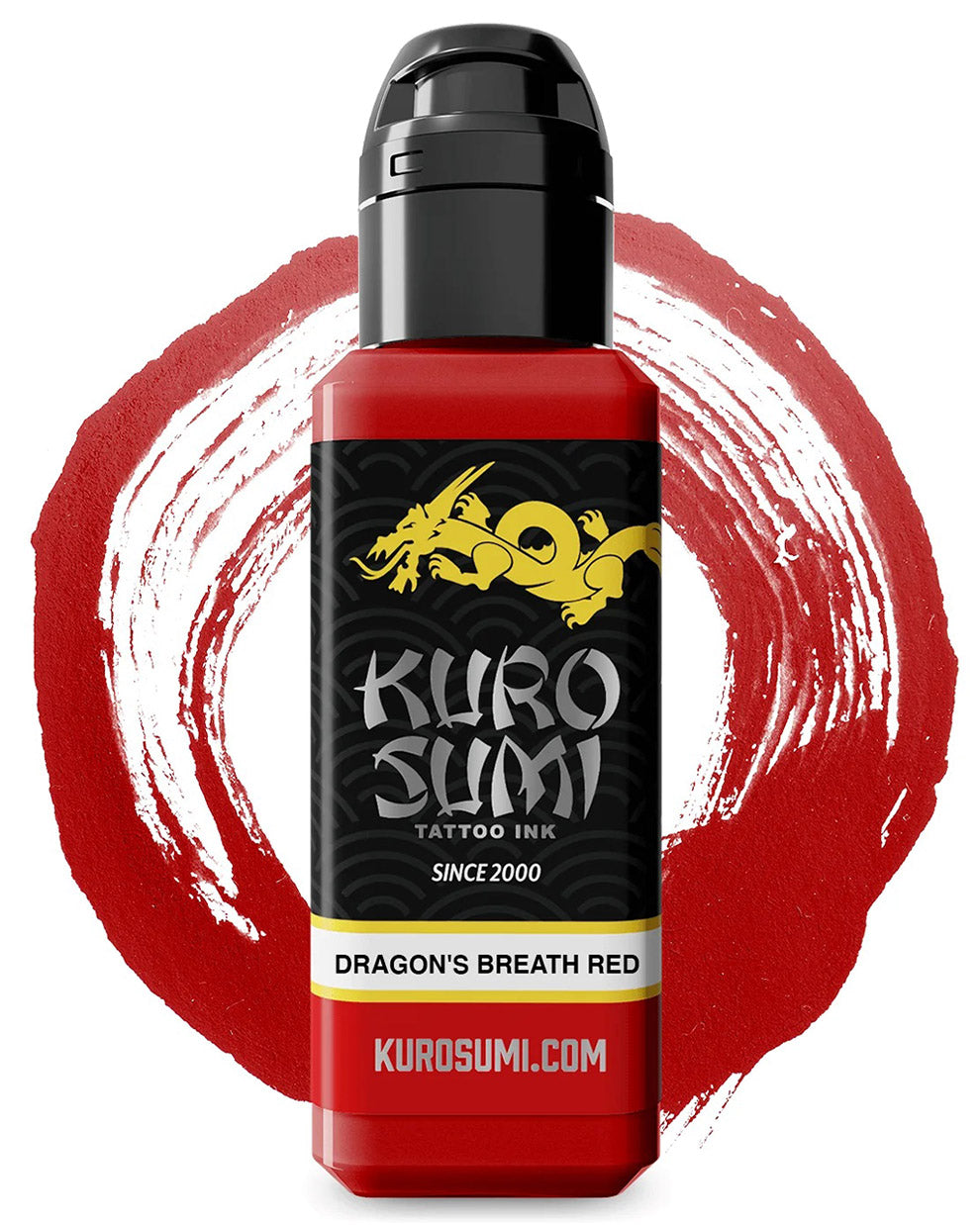 Kuro Sumi Dragon’s Breath Red tattoo ink bottle 44ml 1.5oz deep red pigment for solid fills and color accents coz tattoo supplies