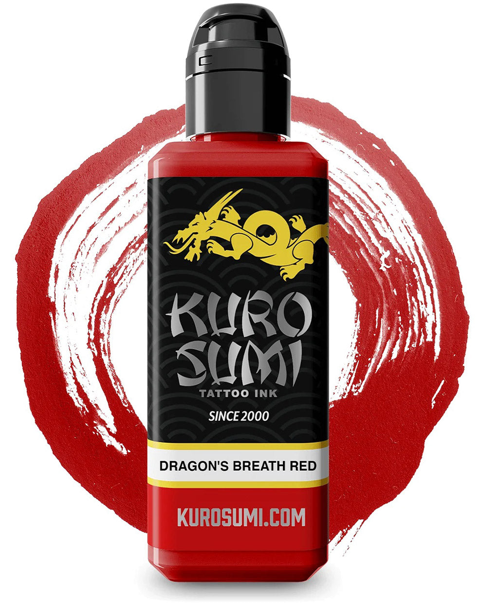 Kuro Sumi Dragon’s Breath Red tattoo ink bottle 88ml 3oz rich red tattoo ink for strong saturation and studio use coz tattoo supplies