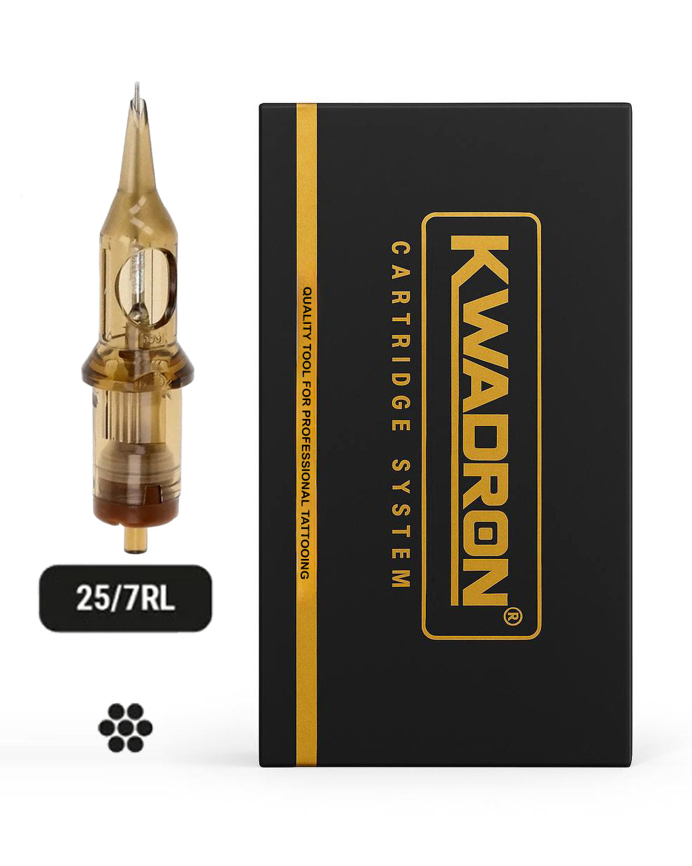 Kwadron 25/7RL Round Liner Tattoo Cartridge – 7 Needle Cartridge for Crisp, Precise Linework.