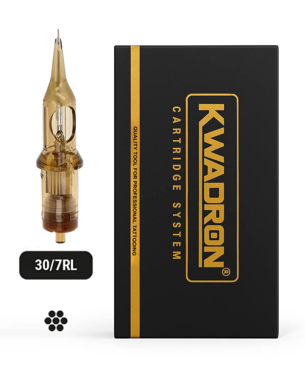 Kwadron 30/7RL Round Liner Tattoo Cartridge – 7 Needle Liner for Bold and Defined Lines.